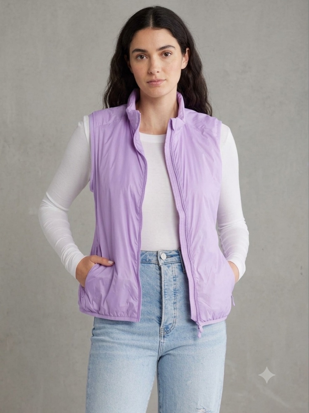 Save The Duck Lightweight Quilted Vest Light Purple Lavender Size 2 M